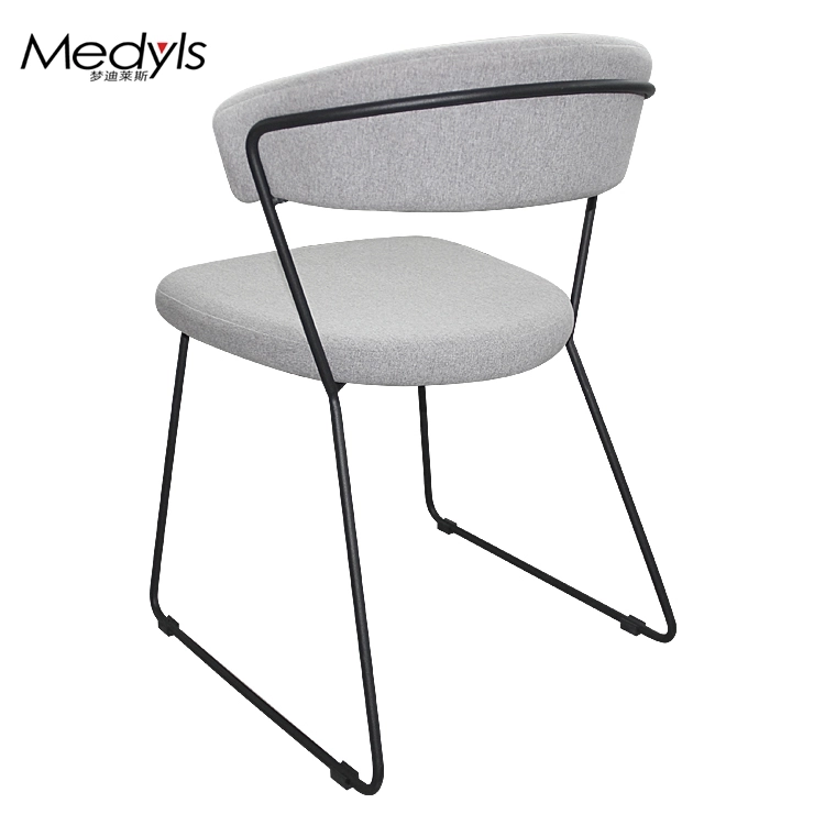 Medyls - Modern Promotion Grey Fabric&Sandy Black Powder Coating Dining Chair Factory Outlet Hot Sale DINING CHAIR (4)
