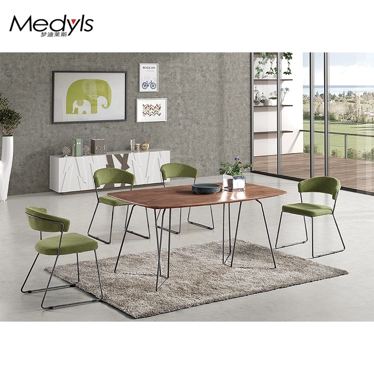 Medyls - Modern Promotion Grey Fabric&Sandy Black Powder Coating Dining Chair Factory Outlet Hot Sale DINING CHAIR (6)