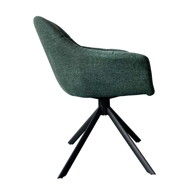 Medyls - New Design Hot Sale Dark Grey Fabric &180 Swivel Armchair Restaurant Dining Chair Hotel DINING CHAIR (2)