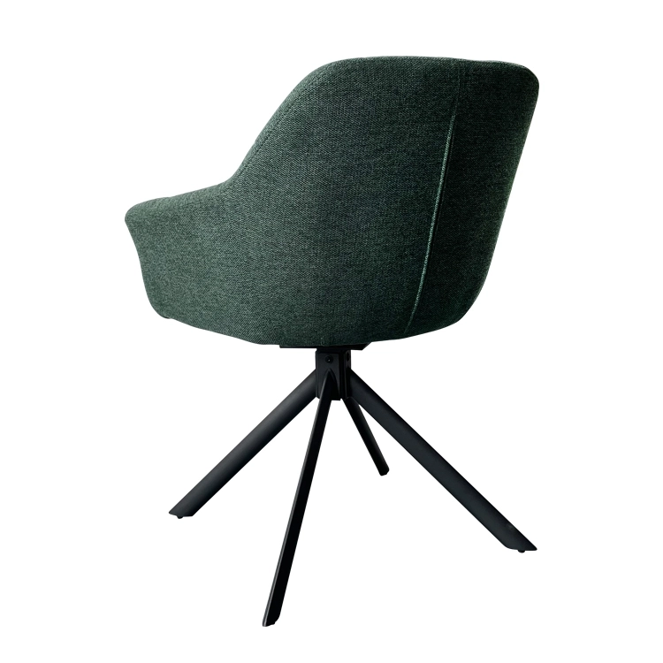 Medyls - New Design Hot Sale Dark Grey Fabric &180 Swivel Armchair Restaurant Dining Chair Hotel DINING CHAIR (3)