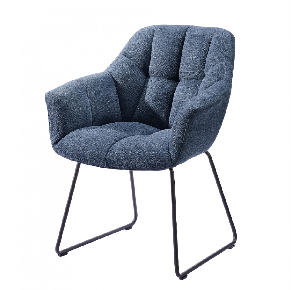 Medyls - New Design Hot Sale Dark Grey Fabric &180 Swivel Armchair Restaurant Dining Chair Hotel DINING CHAIR (5)