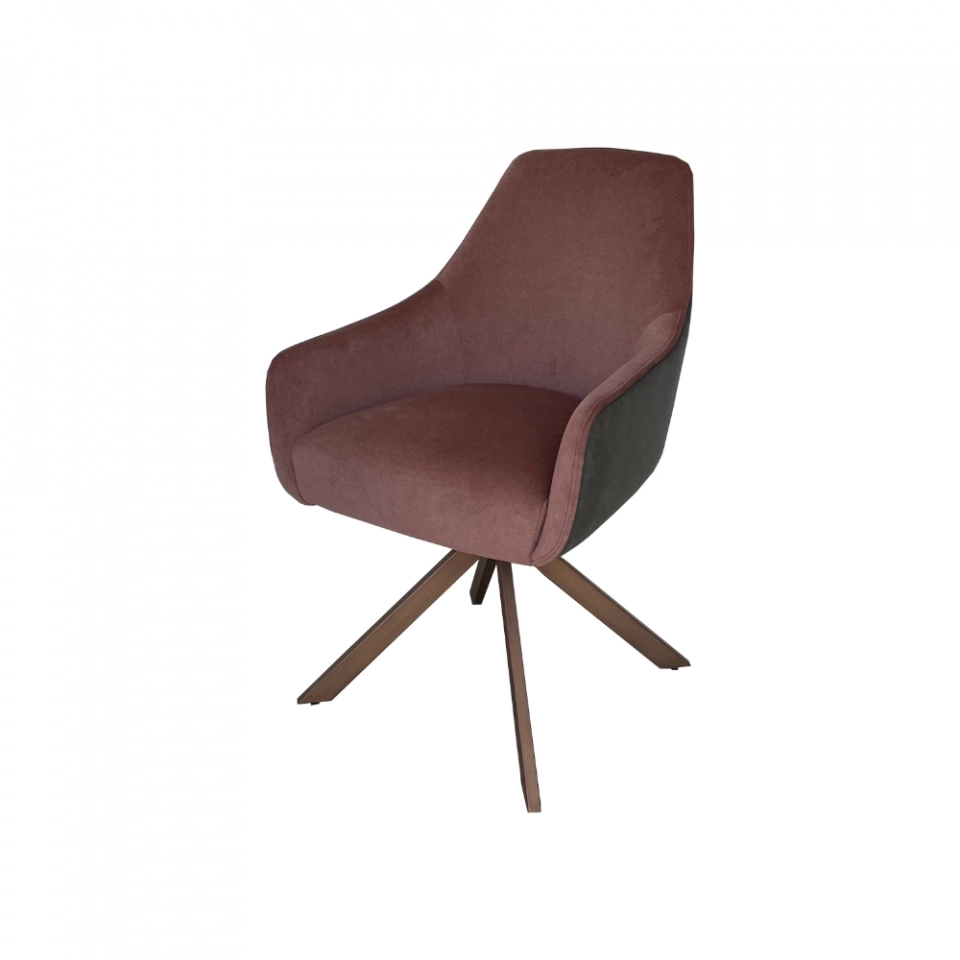 Medyls - Nordic Italian Style Grey&Pink Stitching Fabric Metal Frame Dining Chair For Restaurant Hotel Home Furniture DINING CHAIR