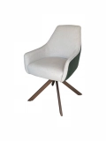 Medyls - Nordic Italian Style Grey&Pink Stitching Fabric Metal Frame Dining Chair For Restaurant Hotel Home Furniture DINING CHAIR (2)