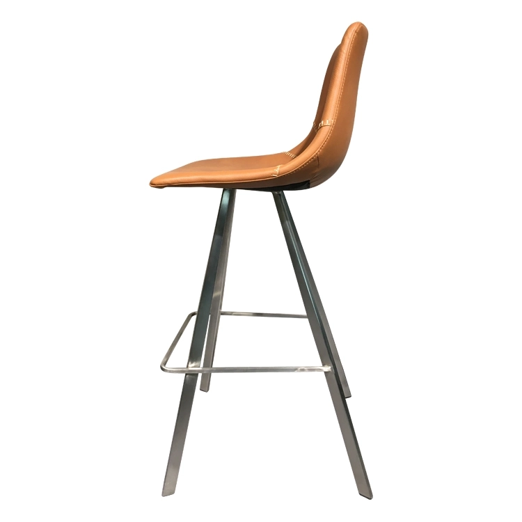 Medyls - Orange PU Stainless Steel Modern New Dining Chair Home Furniture Factory Wholesale High Quality OEM/ODM BARSTOOL (3)
