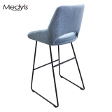Medyls - Powder Coating Base Metal Frame Bar Stool Supplier Black Upholstered with Fabric Dining Chair Dining Room Furniture Modern BARSTOOL (4)