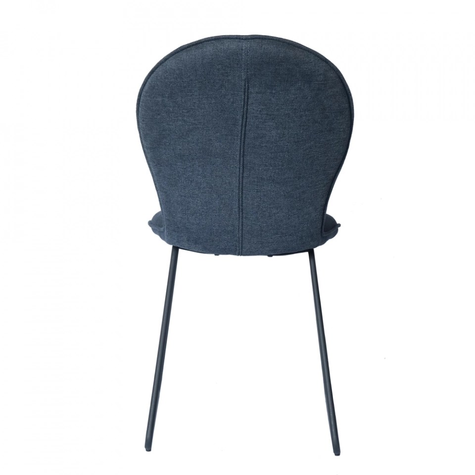 Medyls - Promotion Wholesale Factory Hot Sale Blue Fabric&Sandy Matt Black Base Restaurant Dining Chair Hotel DINING CHAIR (4)