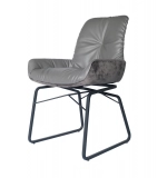 Medyls - PU and Velvet Splicing&metal Chair Grey for Dining Home Dining Room Furniture Metal Modern Good Price Furniture Factory Outlet DINING CHAIR (2)