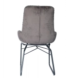 Medyls - PU and Velvet Splicing&metal Chair Grey for Dining Home Dining Room Furniture Metal Modern Good Price Furniture Factory Outlet DINING CHAIR (4)