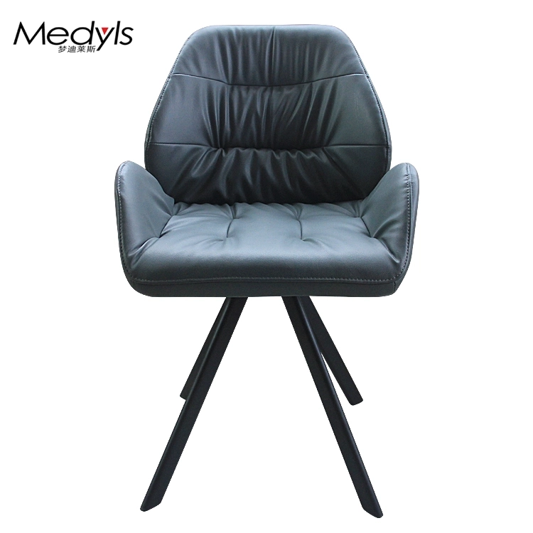 Medyls - PU Leather Upholstered Dining Room Furniture Dining Chair 180 Swivel Chair with Armrset Restaurant Home Furniture Modern DINING CHAIR (2)