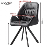 Medyls - PU Leather Upholstered Dining Room Furniture Dining Chair 180 Swivel Chair with Armrset Restaurant Home Furniture Modern DINING CHAIR (5)
