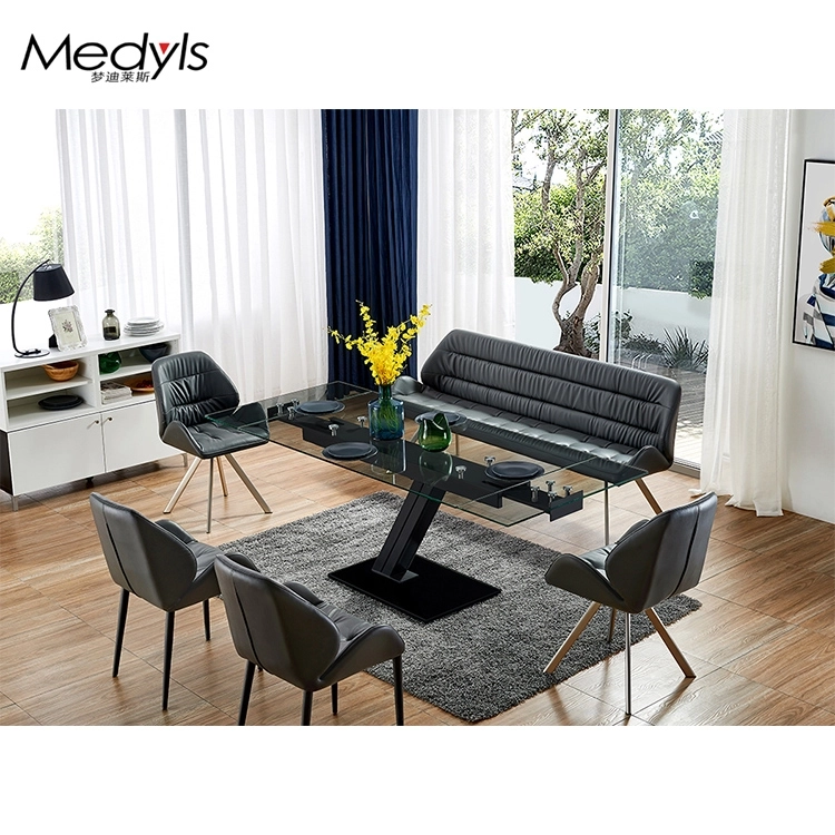 Medyls - PU Leather Upholstered Dining Room Furniture Dining Chair 180 Swivel Chair with Armrset Restaurant Home Furniture Modern DINING CHAIR (6)