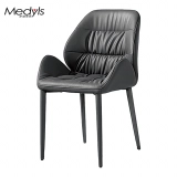 Medyls - PU Leather Upholstered Dining Room Furniture With Armrset Restaurant Dining Chair DINING CHAIR (3)