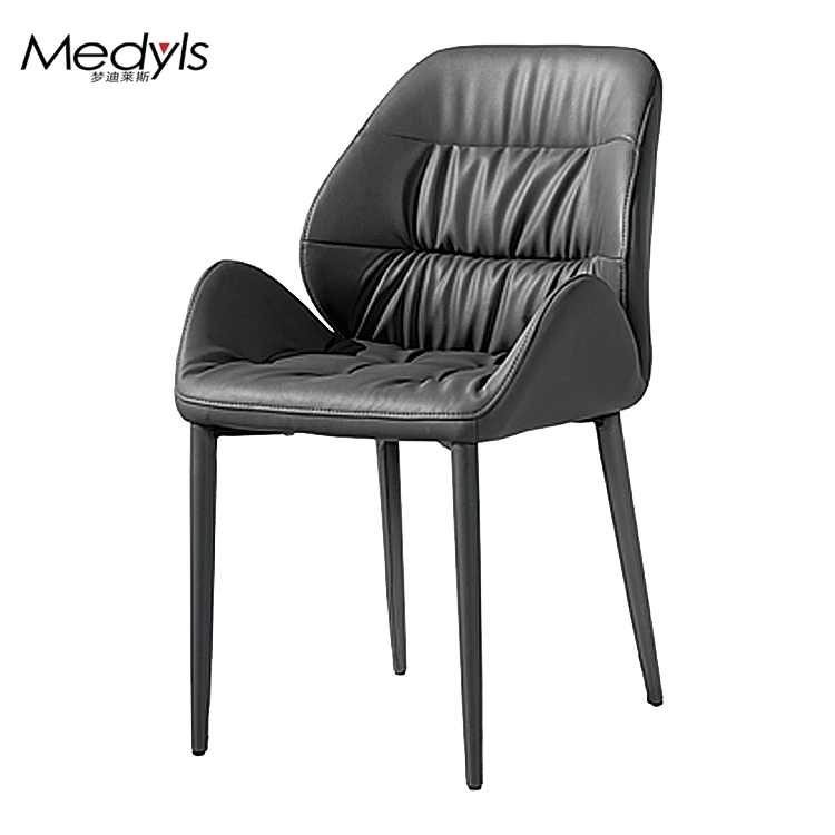 Medyls - PU Leather Upholstered Dining Room Furniture With Armrset Restaurant Dining Chair DINING CHAIR (3)