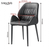 Medyls - PU Leather Upholstered Dining Room Furniture With Armrset Restaurant Dining Chair DINING CHAIR (4)