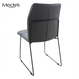 Medyls - Pu Leather Velvet Dining Chair Design Metal European Modern Wholesale New Dining Room Furniture Home Furniture Convenient Mobile DINING CHAIR (2)