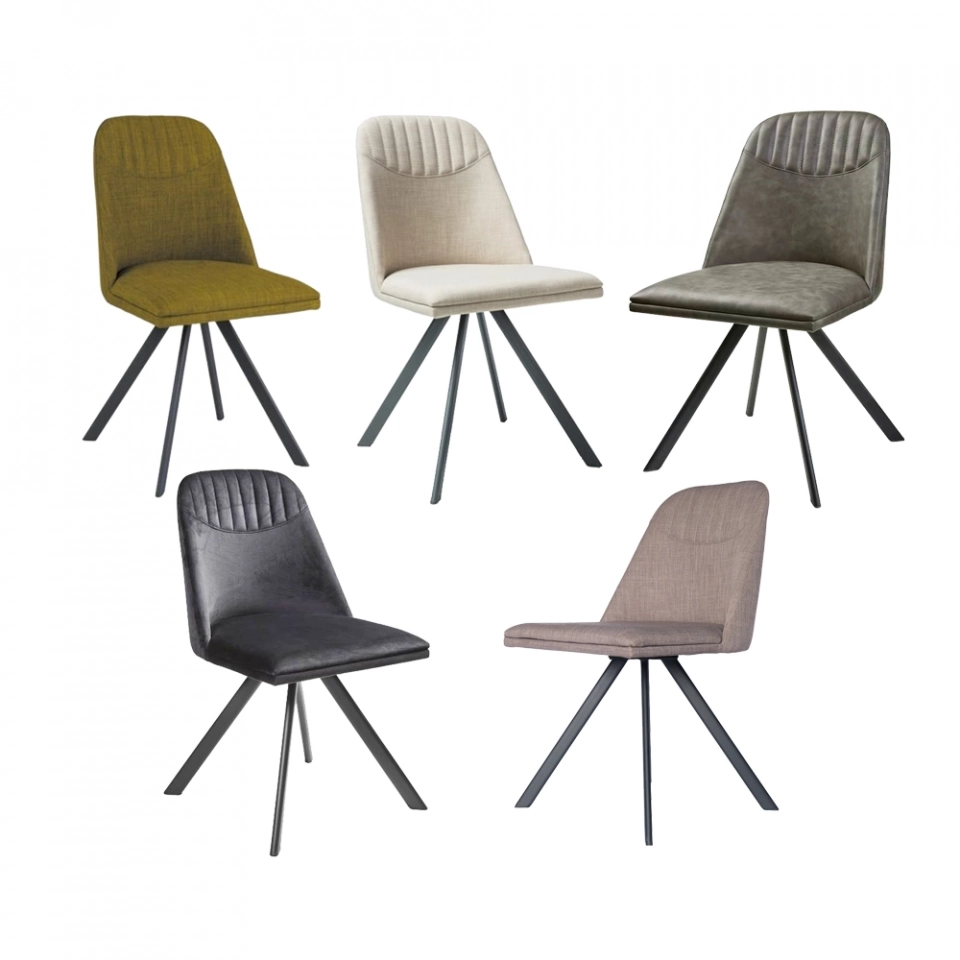 Medyls - Restaurant Dining Home Furniture Chairs Hotel PU Velvet Fabric&Metal Swivel Dining Room Chair DINING CHAIR Medyls - Restaurant Dining Home Furniture Chairs Hotel PU Velvet Fabric&Metal Swivel Dining Room Chair DINING CHAIR