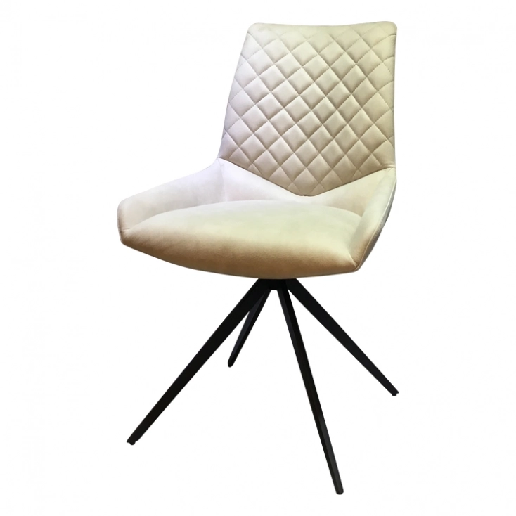 Medyls - Restaurant Dining Home Furniture Chairs Hotel PU Velvet Fabric&Metal With Swivel 180 Degree Turning Dining Room Chair DINING CHAIR