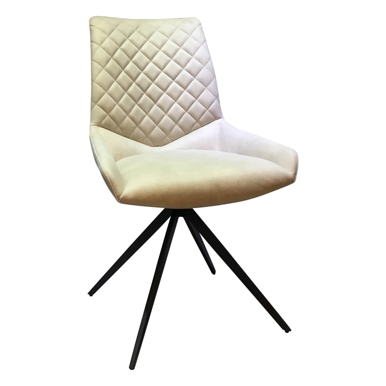Medyls - Restaurant Dining Home Furniture Chairs Hotel PU Velvet Fabric&Metal With Swivel 180 Degree Turning Dining Room Chair DINING CHAIR (2)