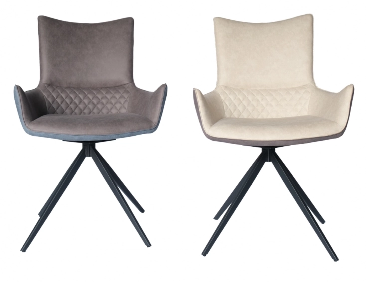 Medyls - Restaurant Dining Home Furniture Chairs Hotel PU Velvet Fabric&Metal With Swivel 180 Degree Turning Dining Room Chair DINING CHAIR
