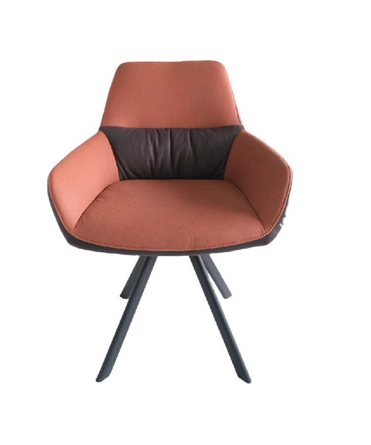 Medyls - Restaurant Dining Home Furniture Chairs Hotel PU Velvet Fabric&Metal With Swivel 180 Degree Turning Dining Room Chair DINING CHAIR (6)