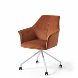 Medyls - Restaurant Dining Home Furniture Chairs Hotel PU Velvet Fabric&Metal With Swivel 180 Degree Turning Dining Room Office Chair OFFICE CHAIR