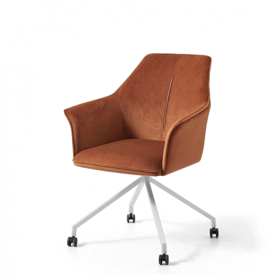 Medyls - Restaurant Dining Home Furniture Chairs Hotel PU Velvet Fabric&Metal With Swivel 180 Degree Turning Dining Room Office Chair OFFICE CHAIR Medyls - Restaurant Dining Home Furniture Chairs Hotel PU Velvet Fabric&Metal With Swivel 180 Degree Turning Dining Room Office Chair OFFICE CHAIR