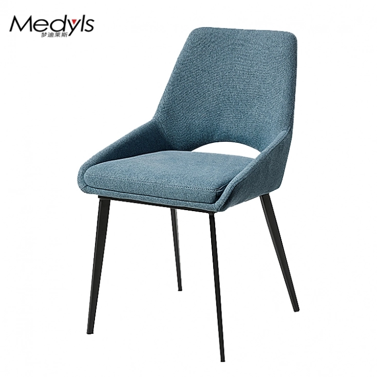 Medyls - Square Tube Upholstered With Blue Fabric For Dining Room Chairs Indoor Reception Bar Counter China Furniture Manufacture DINING CHAIR