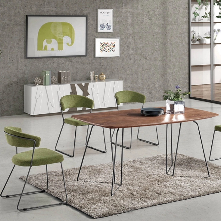 Modern multi-s Black Rectangle Sintered Stone Dining Table 6 Chairs sets DINING SETS - Medyls