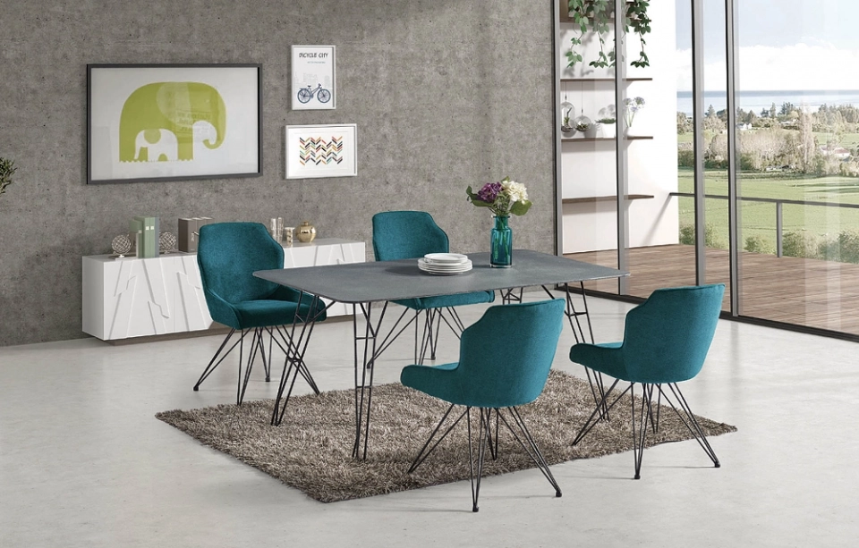 Modern multi-s Black Rectangle Sintered Stone Dining Table 6 Chairs sets DINING SETS - Medyls (2) Modern multi-s Black Rectangle Sintered Stone Dining Table 6 Chairs sets DINING SETS - Medyls (2)