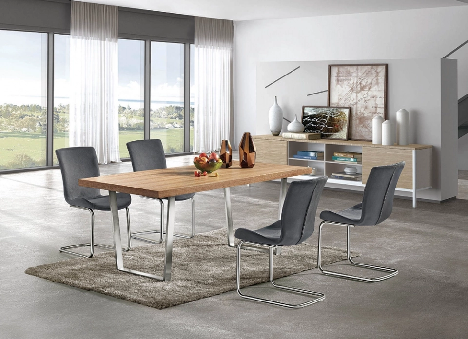 Modern multi-s Black Rectangle Sintered Stone Dining Table 6 Chairs sets DINING SETS - Medyls (3)