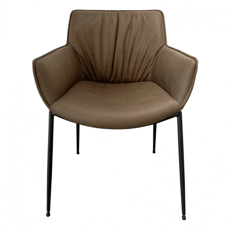 Modern PU Velvet Fabric Upholstered&4 Legs Metal Frame With Adjustable Feet Home Furniture DINING CHAIR - Medyls