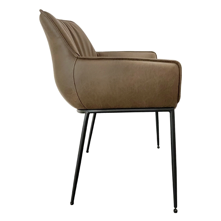 Modern PU Velvet Fabric Upholstered&4 Legs Metal Frame With Adjustable Feet Home Furniture DINING CHAIR - Medyls (3)