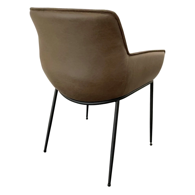 Modern PU Velvet Fabric Upholstered&4 Legs Metal Frame With Adjustable Feet Home Furniture DINING CHAIR - Medyls (4)