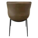 Modern PU Velvet Fabric Upholstered&4 Legs Metal Frame With Adjustable Feet Home Furniture DINING CHAIR - Medyls (5)