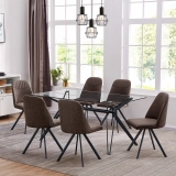 Modern Simple Dining Table Clear Glass&Metal Leg Kitchen OEM Engineer Living Packing Room Furniture DINING TAB- Medyls Modern Simple Dining Table Clear Glass&Metal Leg Kitchen OEM Engineer Living Packing Room Furniture DINING TAB- Medyls