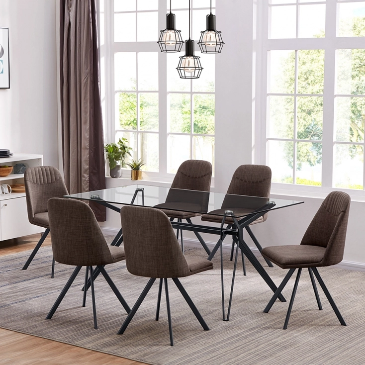 Modern Simple Dining Table Clear Glass&Metal Leg Kitchen OEM Engineer Living Packing Room Furniture DINING TAB- Medyls Modern Simple Dining Table Clear Glass&Metal Leg Kitchen OEM Engineer Living Packing Room Furniture DINING TAB- Medyls