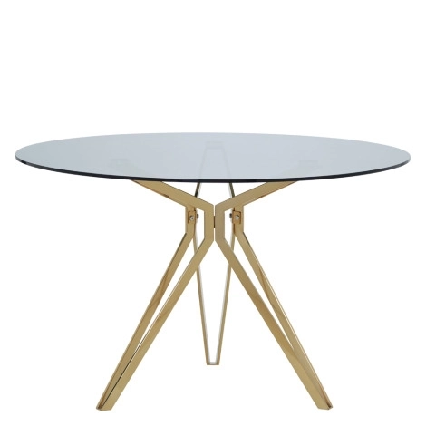 Modern Simple Dining Table Clear Glass&Metal Leg Kitchen OEM Engineer Living Packing Room Furniture DINING TAB- Medyls (4)