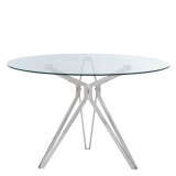 Modern Simple Dining Table Clear Glass&Metal Leg Kitchen OEM Engineer Living Packing Room Furniture DINING TAB- Medyls (5)