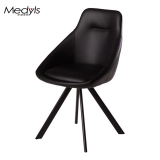 Multi-functional four-corner design dininer chair degree Turning Metal Frame With PU Armchair - Medyls Medyls - Modern 180-degree Turning Metal Frame Wit (2)