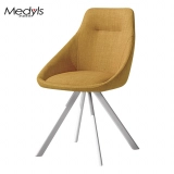 Multi-functional four-corner design dininer chair degree Turning Metal Frame With PU Armchair - Medyls Medyls - Modern 180-degree Turning Metal Frame Wit (5)