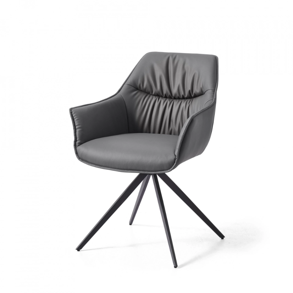 Multi-functional four-corner design dininer chair degree Turning Metal Frame With PU Armchair - Medyls (3)