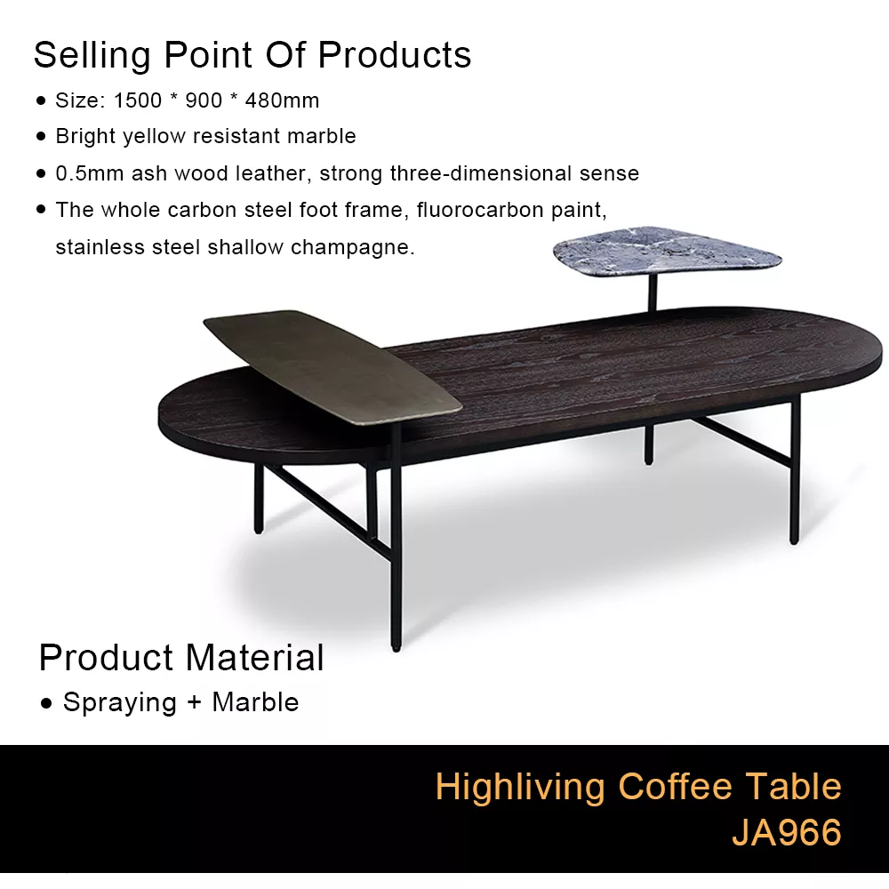 Coffee Table with Storage Console Concise Style with Cabinets and Interior Shelves For Home Furniture Living Room Coffee Table