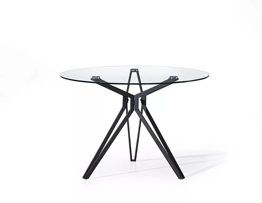 Best Modern Simple Dining Table Clear Glass&Metal Leg Fast Food Restaurant Kitchen OEM Engineer Living Packing Room Modern Furniture DINING TABLE Company - Medyls