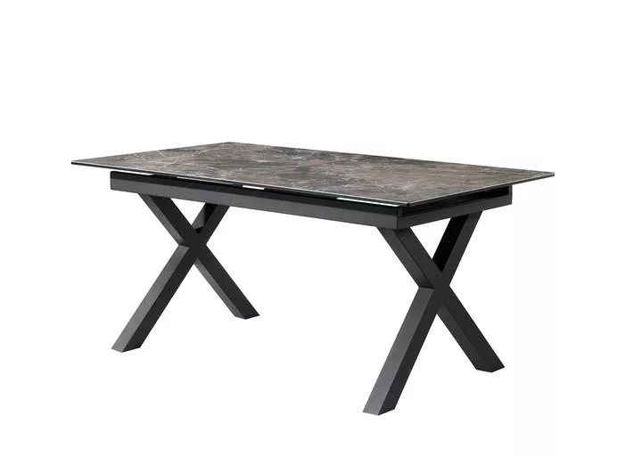 Europa Style Tempered Glass Top&Metal Tube Frame Dining Table For Dining Room Restaurant Factory New Design OEM/ODM