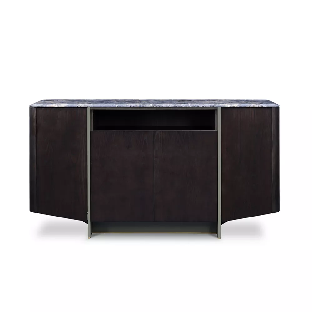 Italian Modern Sideboard Luxury Side Cabinet Soild Wood Double Swing Door Console Cabinet