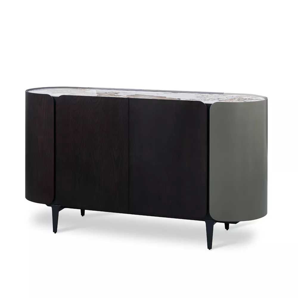 Medyls - Italian Modern Sideboard Luxury Side Cabinet Soild Wood Double Swing Door Console Cabinet DINING TABLE