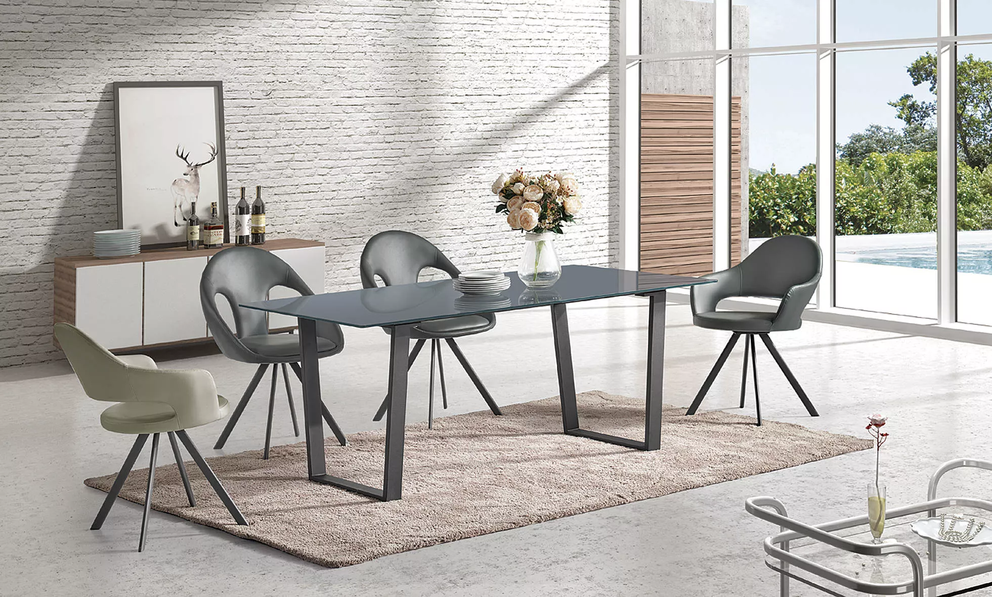 Kitchen Home Furniture Dining Room Table Set Modern 6 Seater Luxury Dining Table Sets Chairs Good Chair Velvet PU Fabric Metal