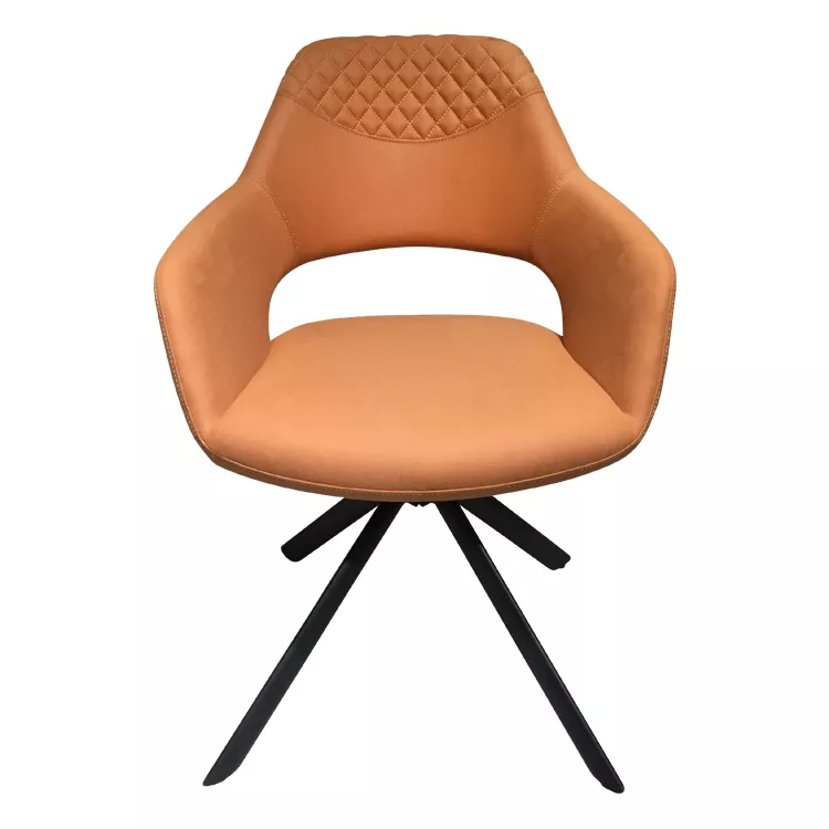 ODM/OEM Modern New Design Armchair Bright-coloured Fabric&sandy Metal for Restaurant Dining Chair Dining Room Furniture Fashion