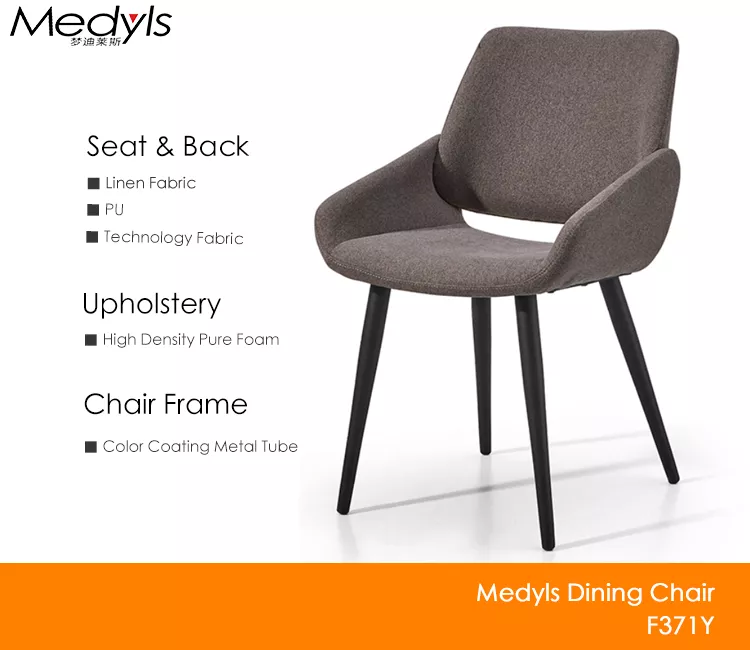 Circular Tube Metal Frame Upholstered With Blue Fabric Easy Moving Armchair For Dining Chair Factory  American market Hot Sale