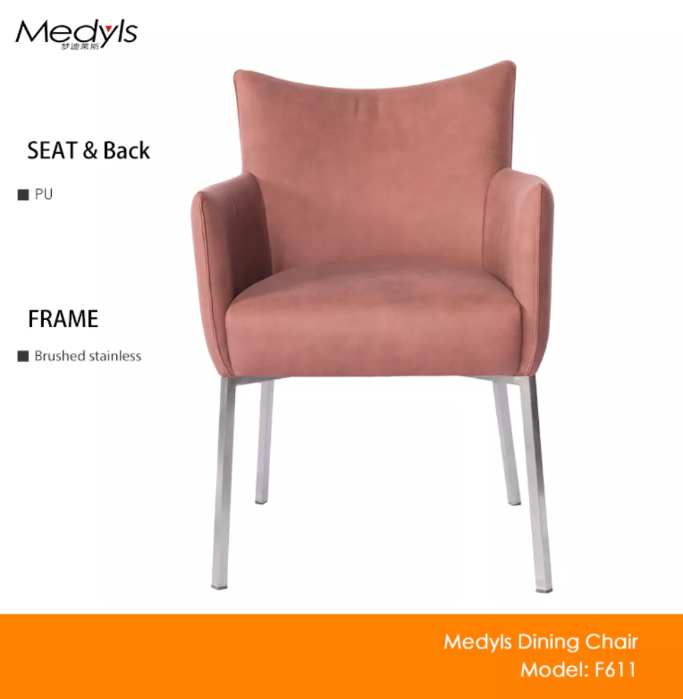 Light Luxury New Design Fabric Seat/201Stainless Steel Legs Dining Chair Factory Wholesale Furniture